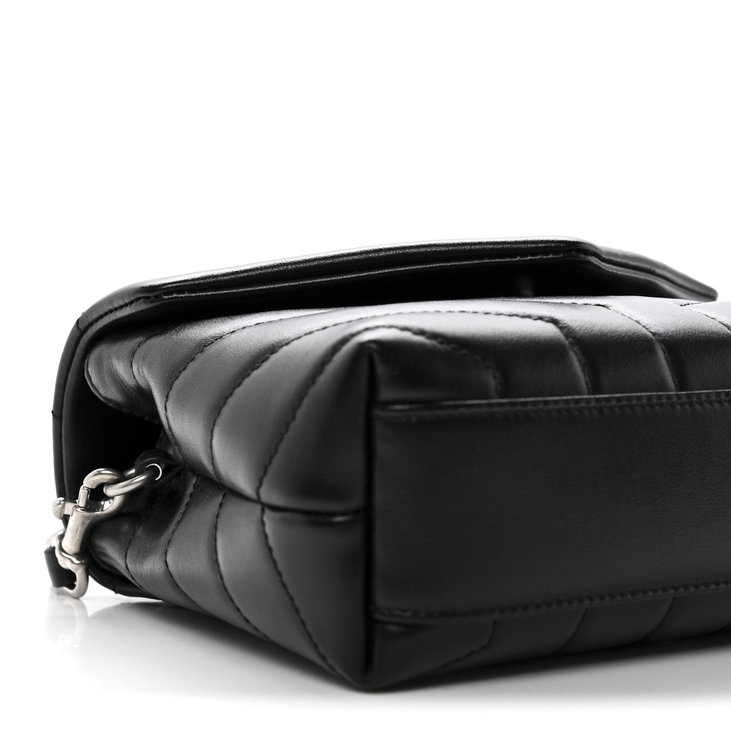 Calfskin Y Quilted Monogram Toy Loulou Crossbody Bag Black