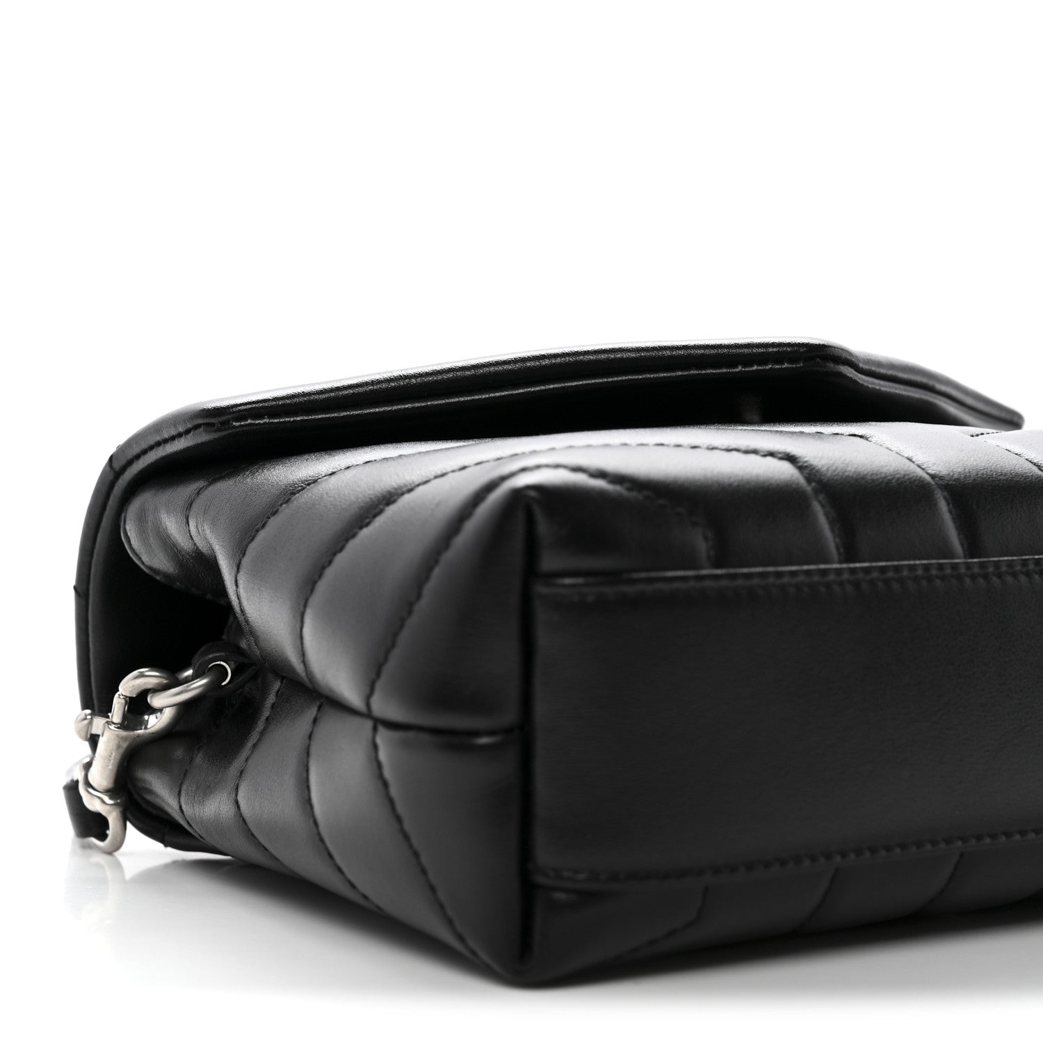 Saint Laurent Calfskin Y Quilted Monogram Toy Loulou Crossbody Bag Black 10 of 12