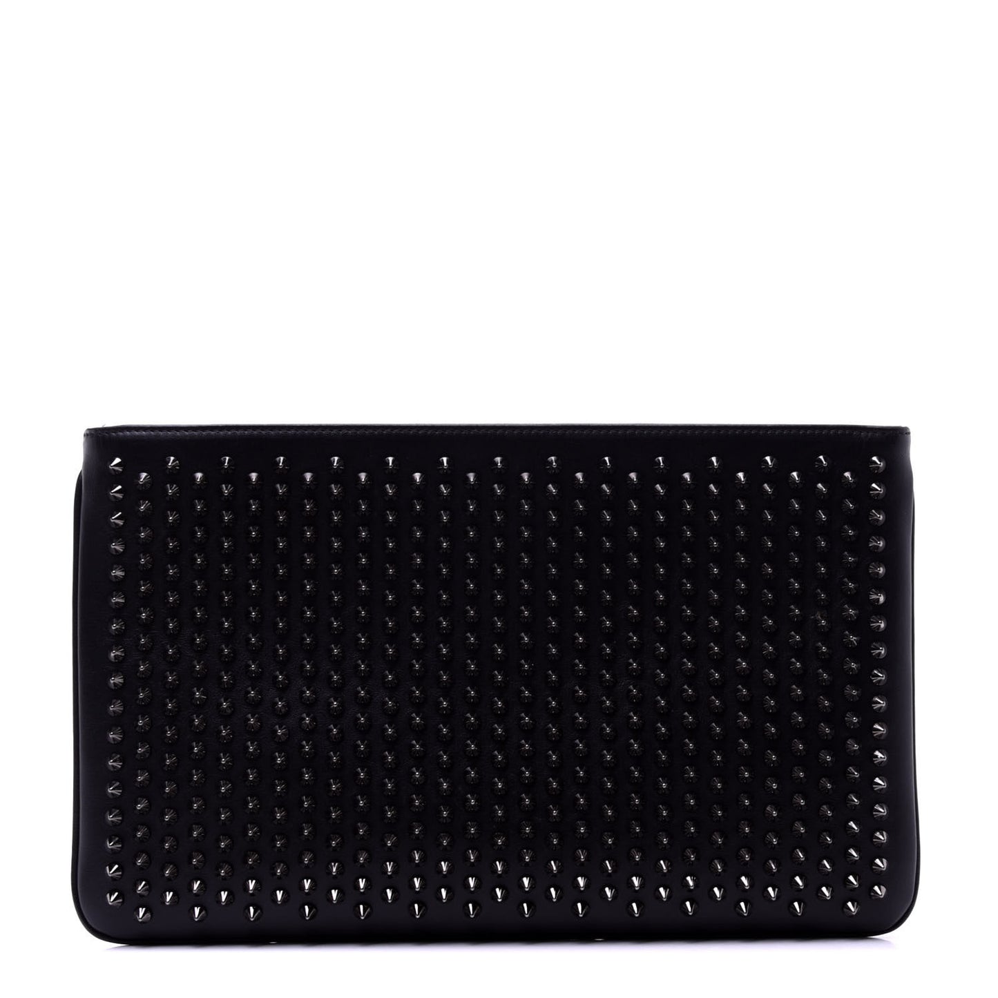 Calfskin Studded Loubiposh Clutch Black
