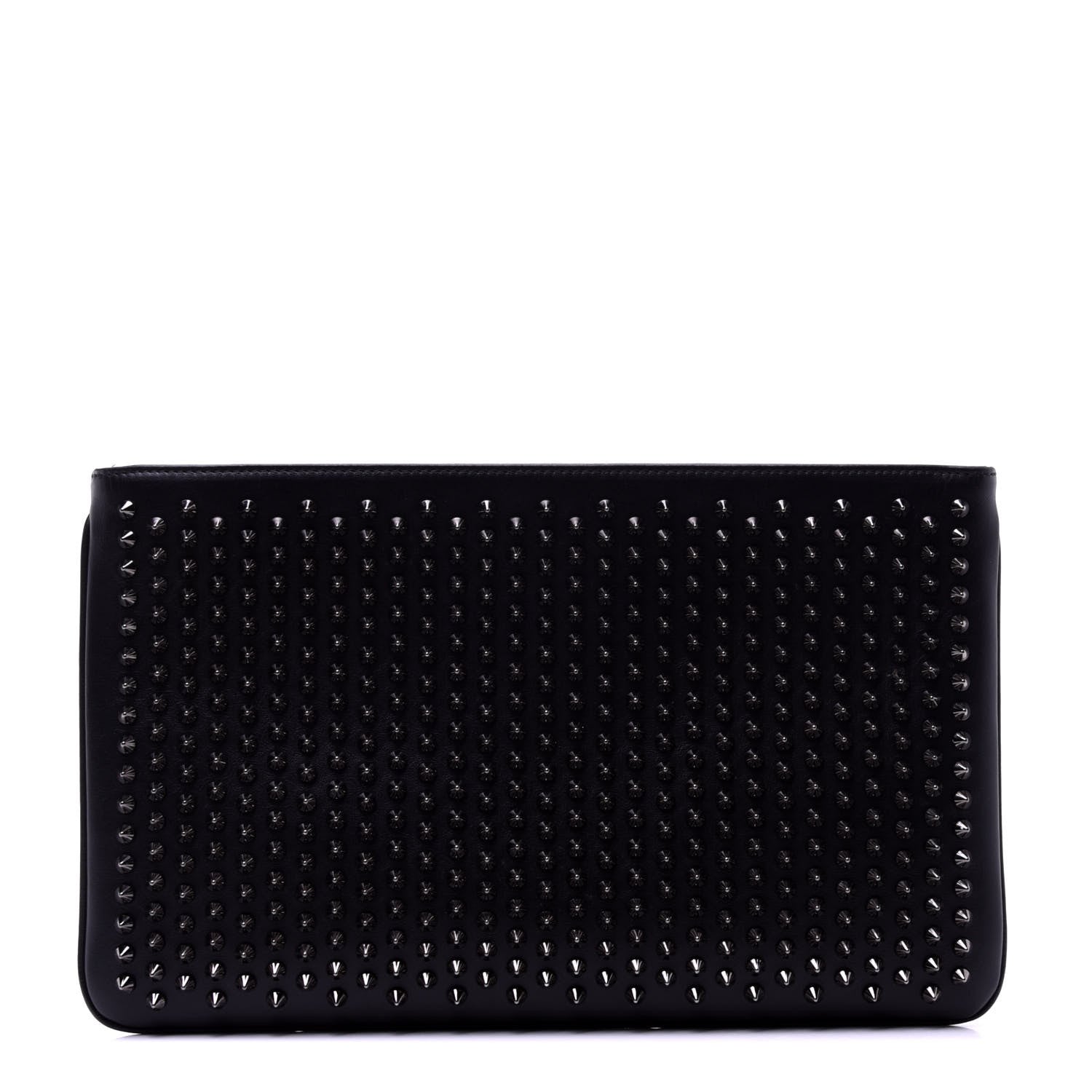 Christian Louboutin Calfskin Studded Loubiposh Clutch Black 1 of 9