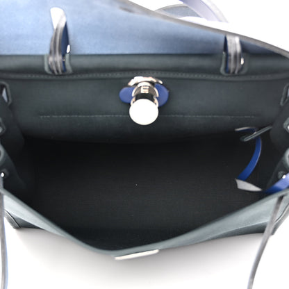 Hermes Vache Hunter Toile Herbag Zip 31 PM Vert Cypress Bleu Saphir 6 of 11