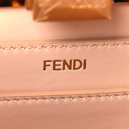Fendi Vitello Seta Shiny Nappa Plexiglass Small Peekaboo I SEE U Satchel Menta Light Rose 6 of 10