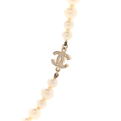 Chanel Pearl Crystal CC Long Necklace Gold 4 of 6
