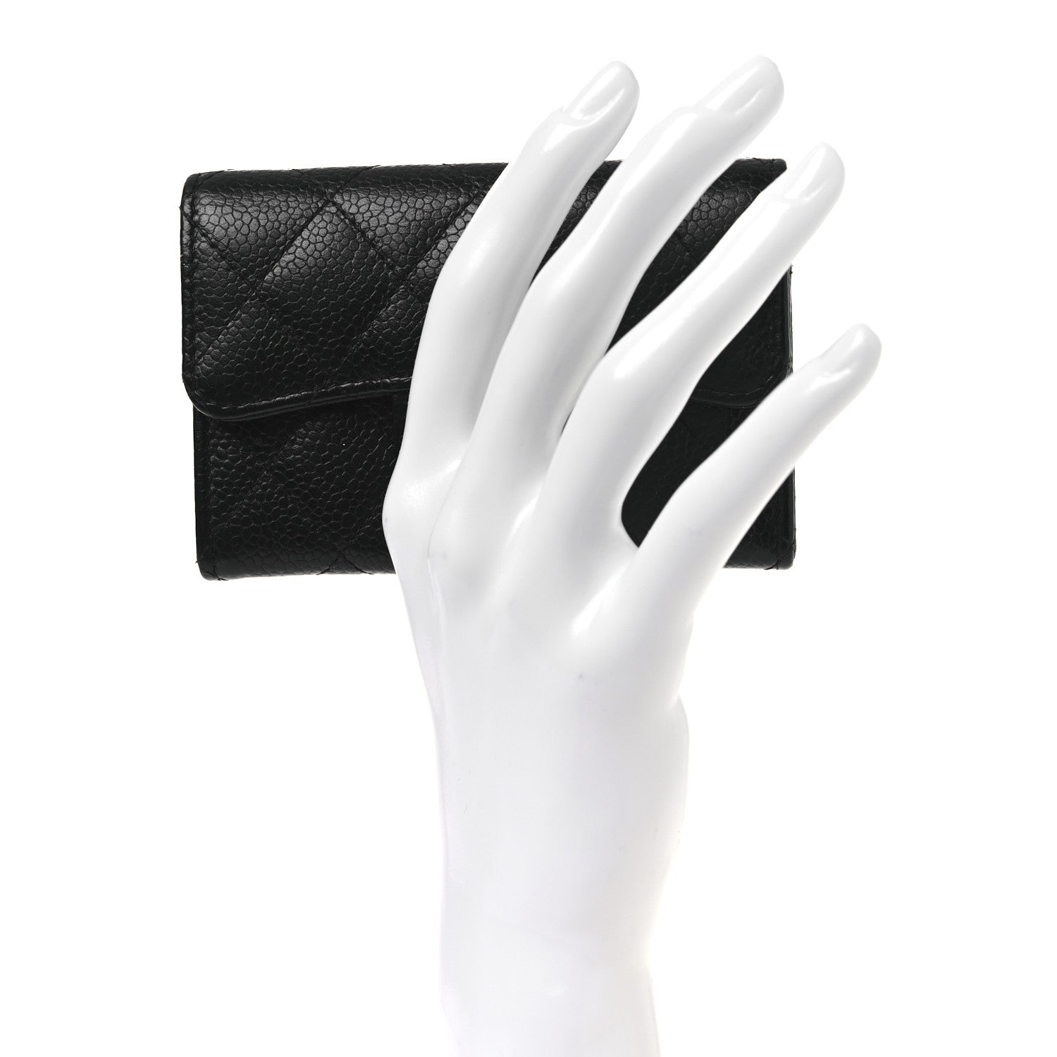 Chanel Caviar Quilted Flap Card Holder Wallet Black 2 of 11