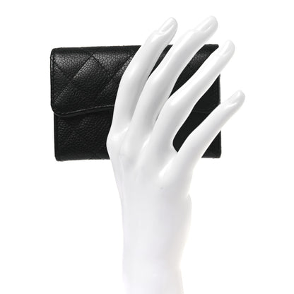 Chanel Caviar Quilted Flap Card Holder Wallet Black 2 of 11