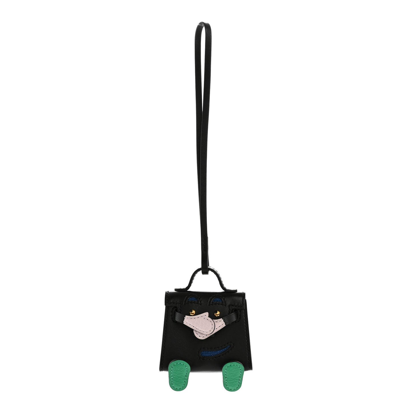 Tadelakt Chevre Mysore Kelly Quelle Idole Bag Charm Black Mauve Pale Vert Menthe Bleu France