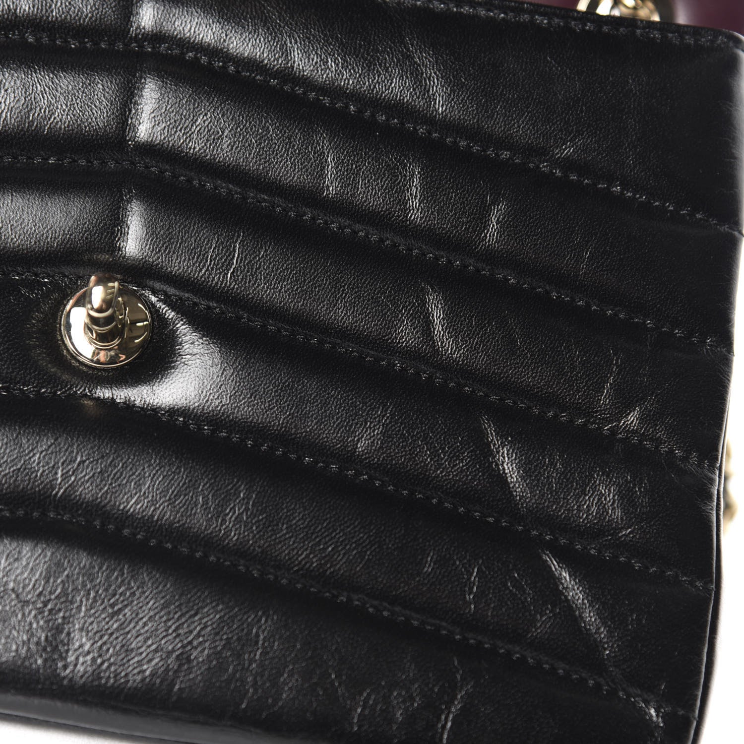 Chanel Shiny Lambskin Chevron Quilted Miroir Black 9 of 12