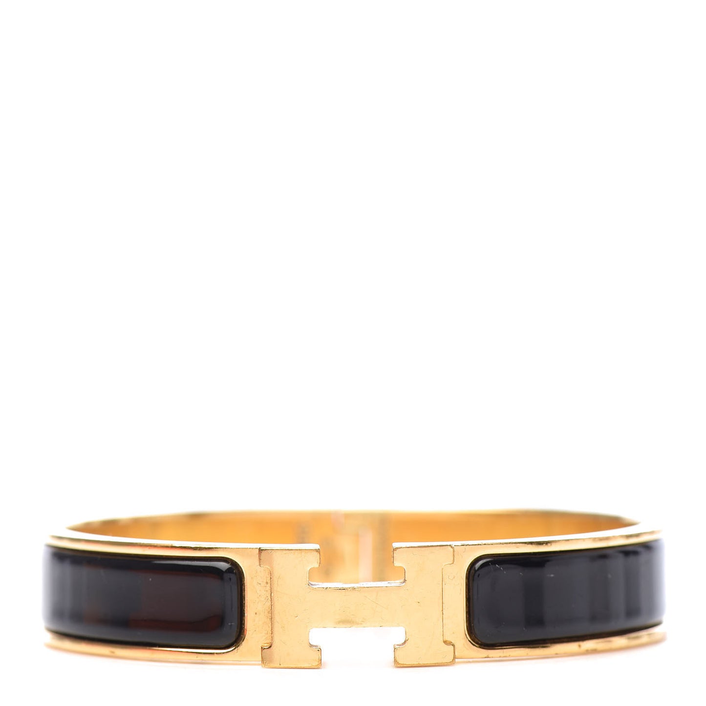 Enamel Narrow Clic Clac H Bracelet GM Black