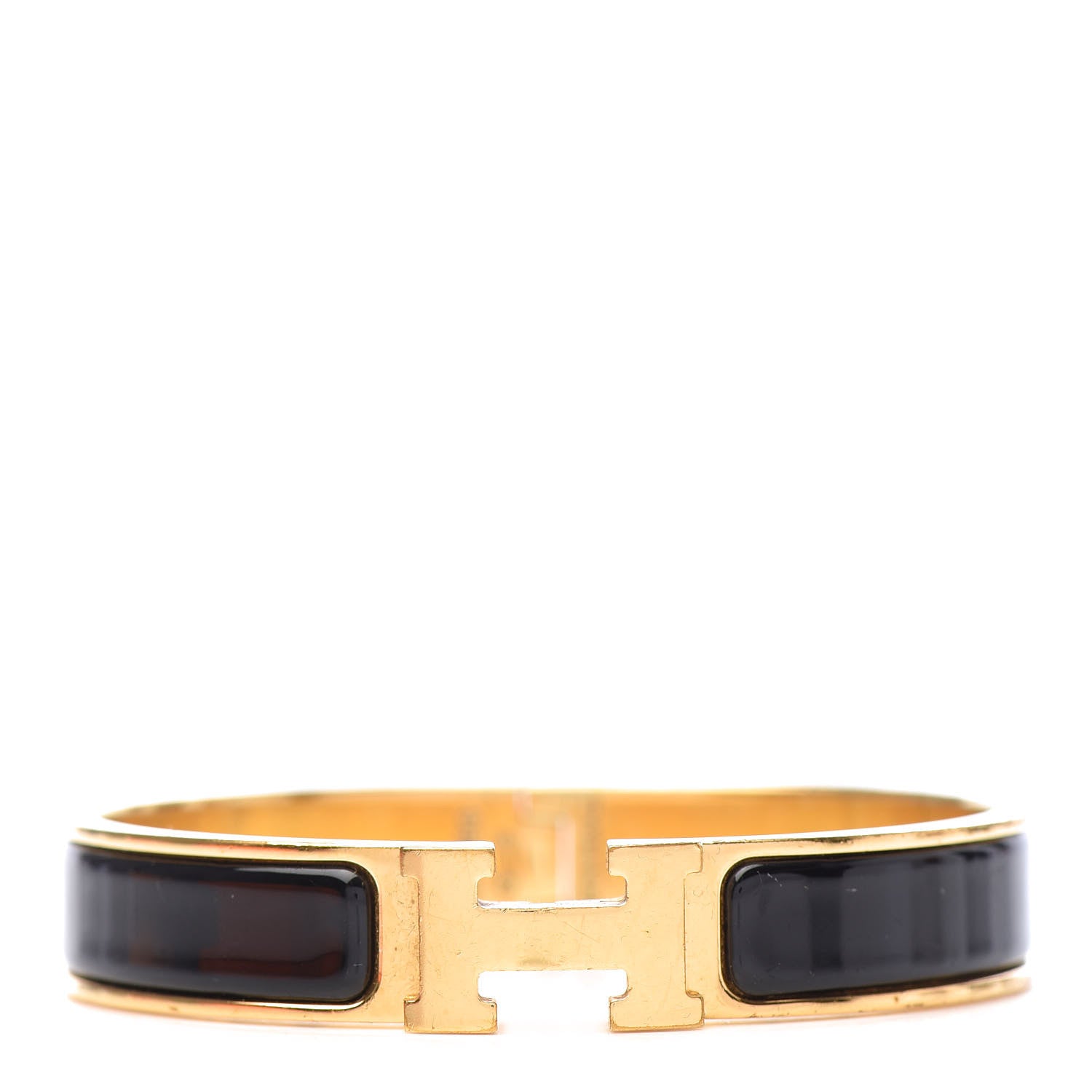 Hermes Enamel Narrow Clic Clac H Bracelet GM Black 1 of 5