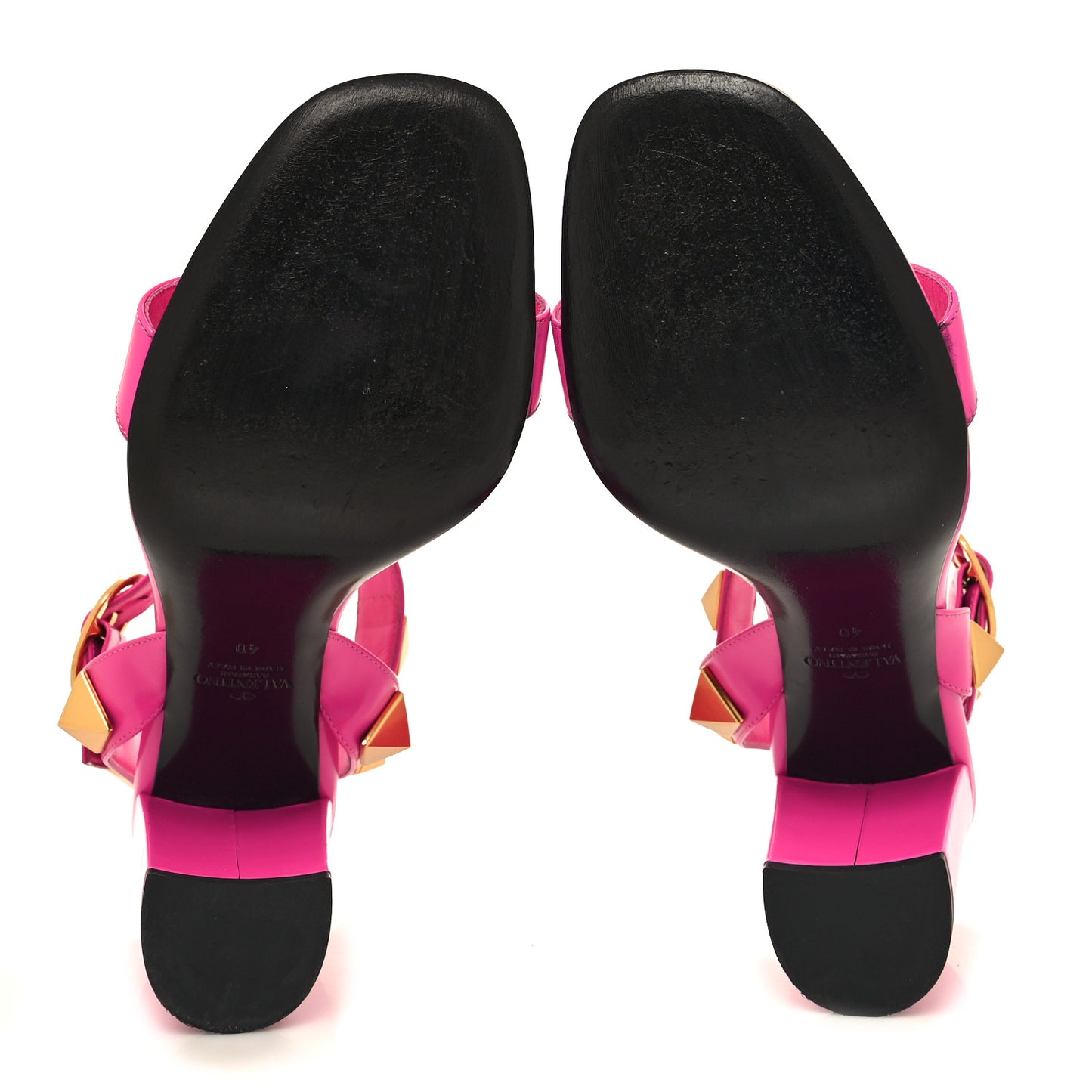 Calfskin Roman Stud T-Strap 90mm Sandals 40 Pink PP