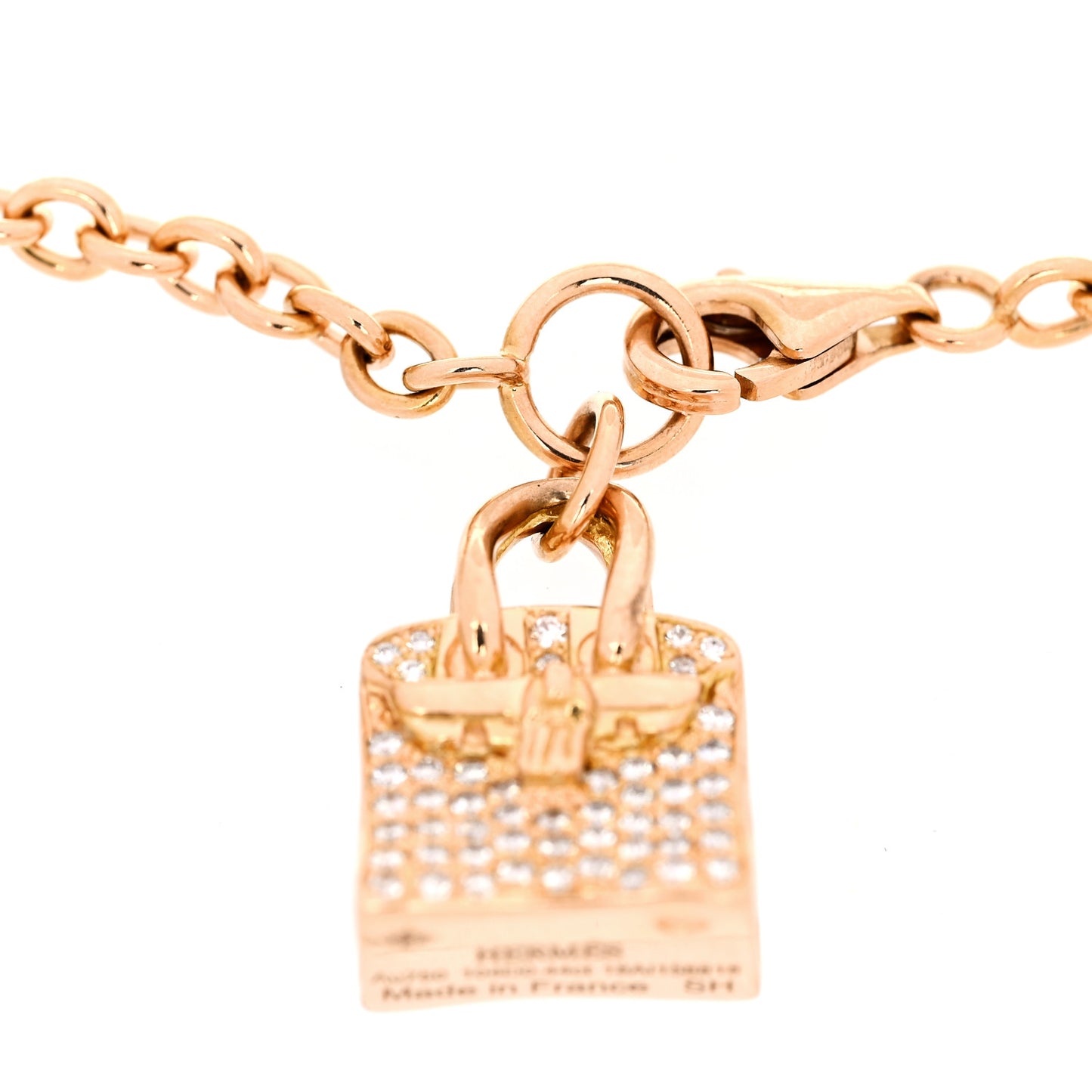 18K Rose Gold Diamond Birkin Pave Bracelet SH