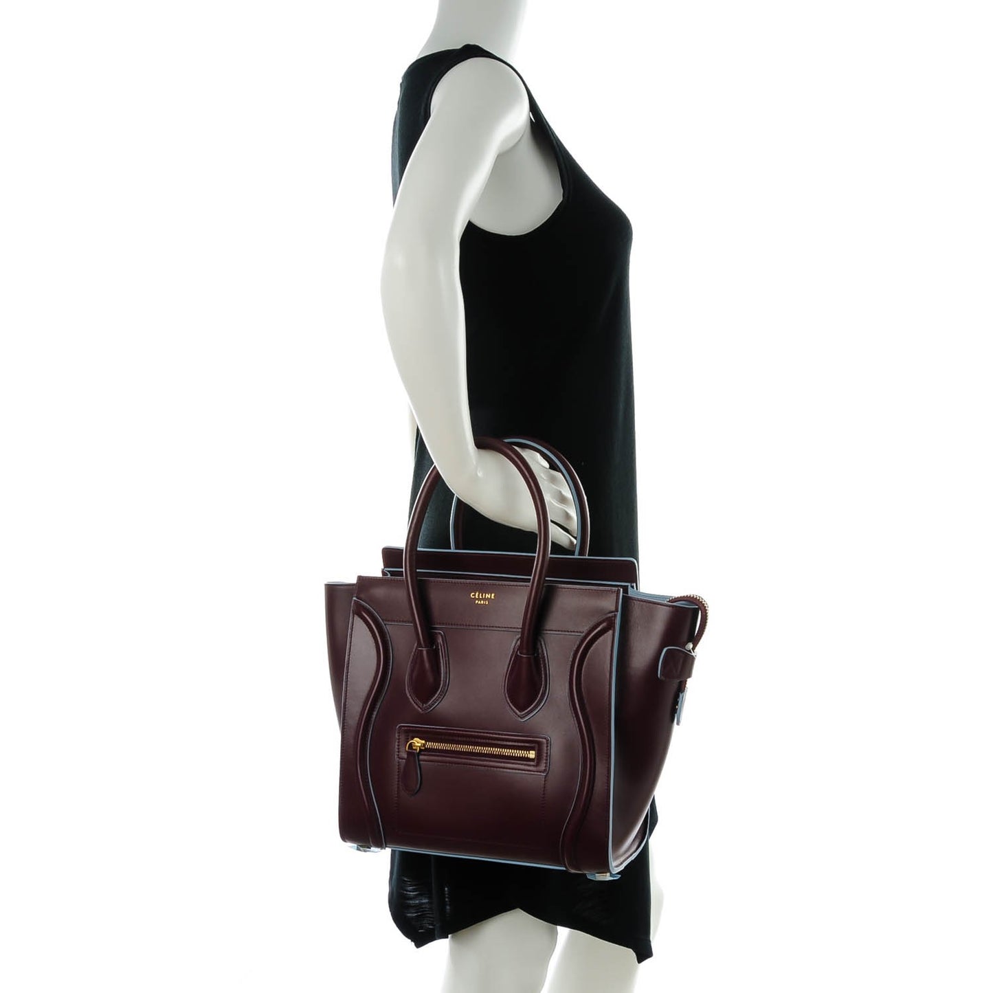 Palmelato Micro Luggage Burgundy Azur Blue
