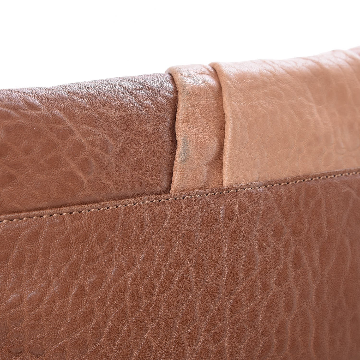 Fendi Crinkled Lambskin Colorblock Large Mia Shoulder Flap Camel Osso Naturale 12 of 17