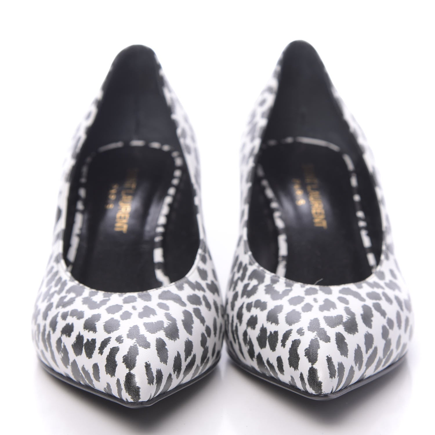 Saint Laurent Soft Calfskin Baby Cat Paris 50 Pumps 35.5 Bianco White Black 2 of 10