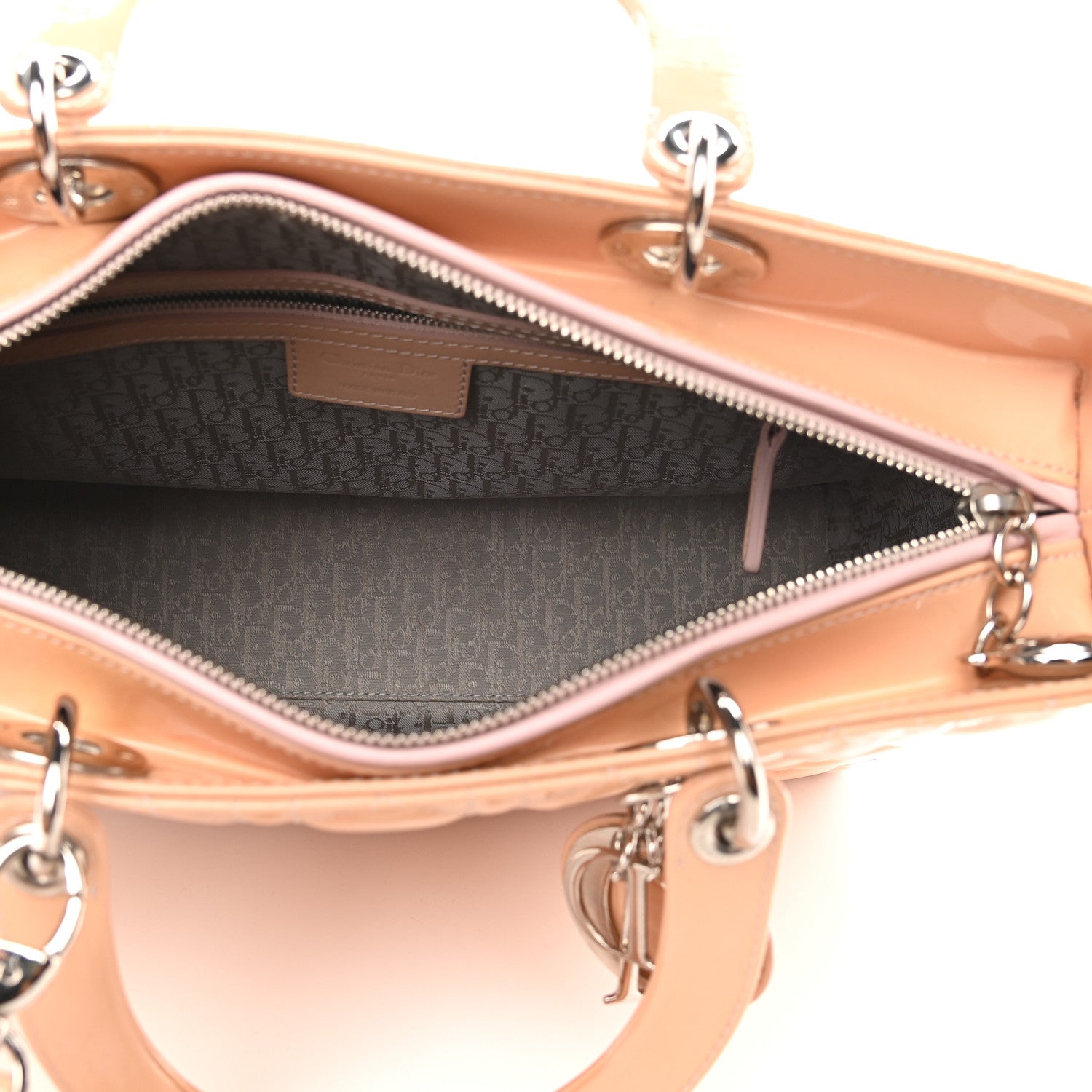Christian Dior Patent Cannage Large Lady Dior Dark Beige 4 of 10
