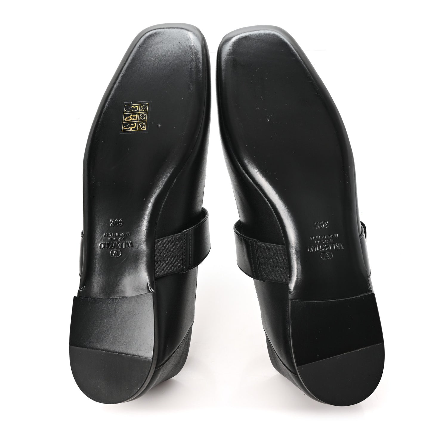 Calfskin VLogo Locker Mary Jane Ballerina Flats 39.5 Black