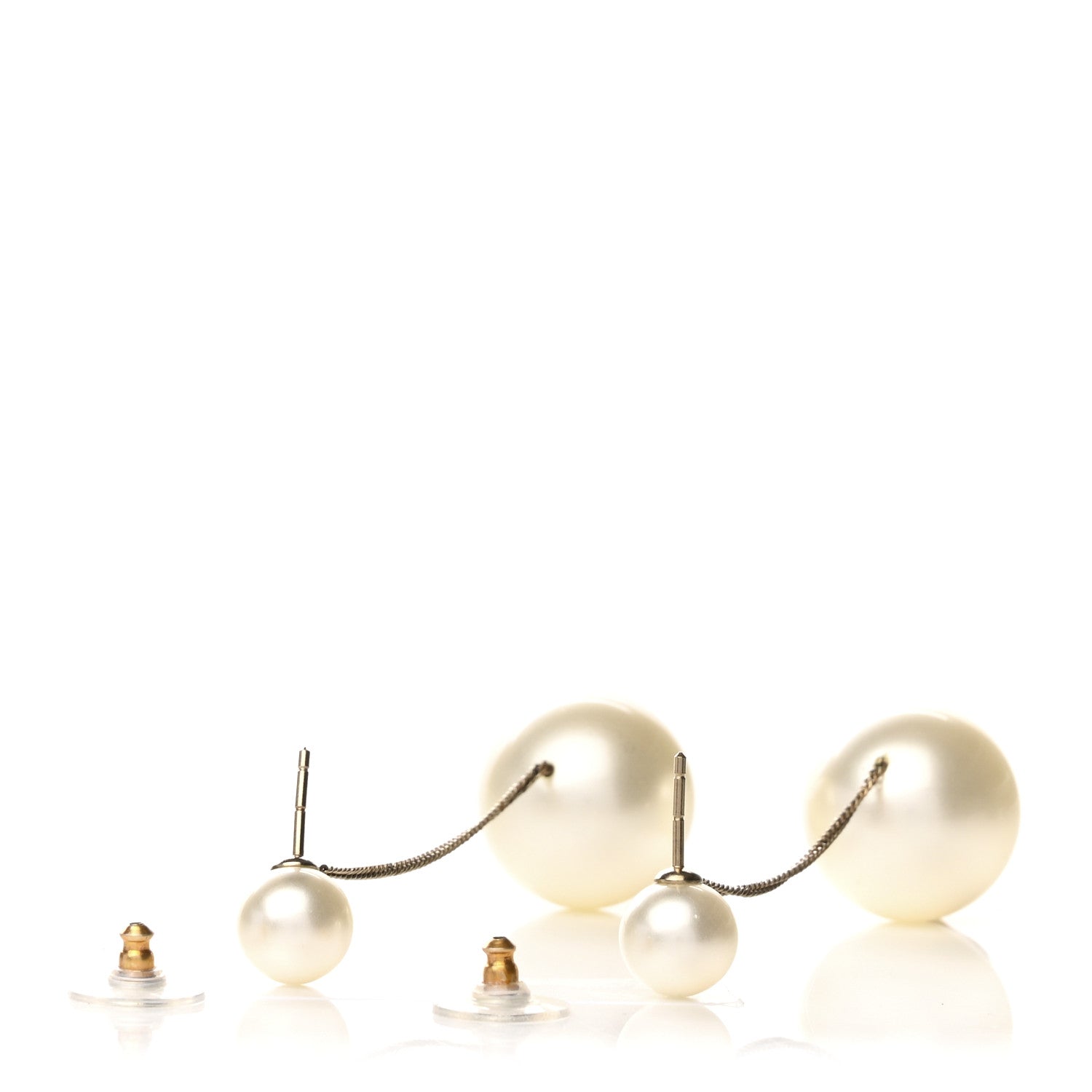 Chanel Pearl CC Chain Drop Earrings Gold 3 of 4