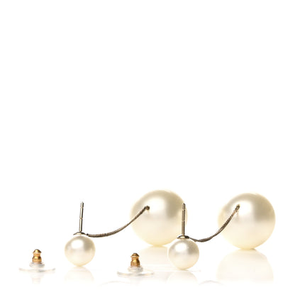 Chanel Pearl CC Chain Drop Earrings Gold 3 of 4