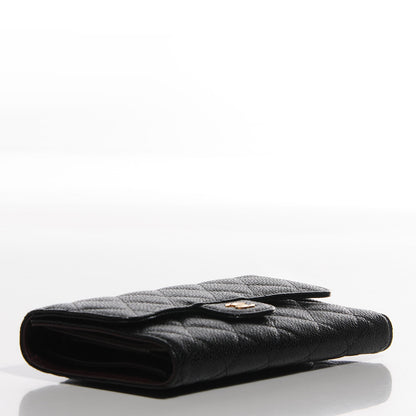Chanel Caviar Quilted Long Flap Wallet Black 4 of 8