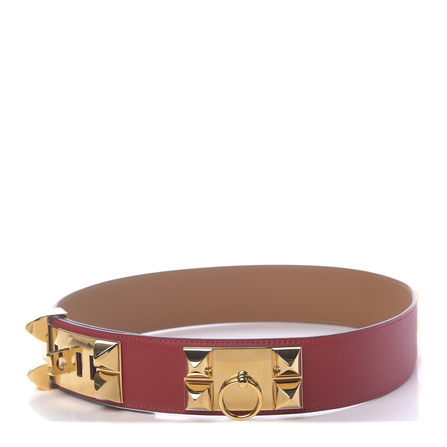 Hermes Epsom Collier De Chien CDC Belt 80 Rouge Casaque 1 of 4