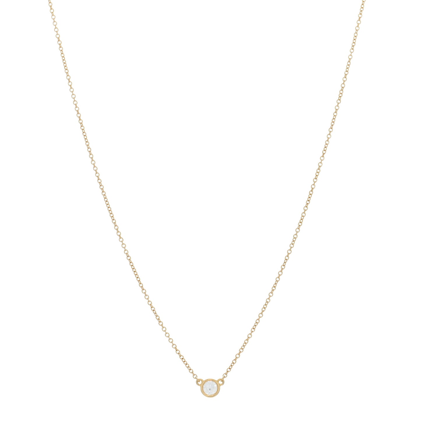 18K Yellow Gold Diamond .17ct Elsa Peretti Diamonds by the Yard Pendant Necklace