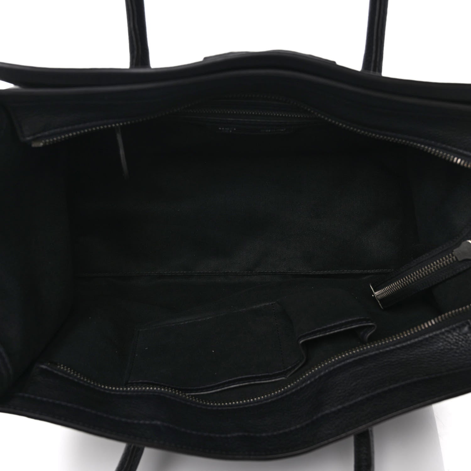 Celine Drummed Calfskin Shoulder Luggage Black 5 of 8