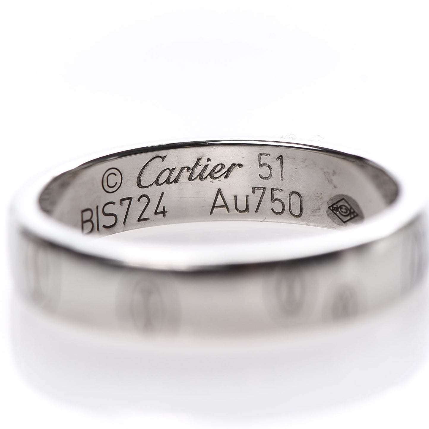 18K White Gold 4mm Happy Birthday Band Ring 51 5.75