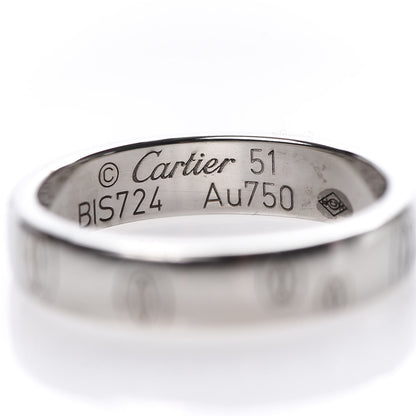 Cartier 18K White Gold 4mm Happy Birthday Band Ring 51 5.75 4 of 4