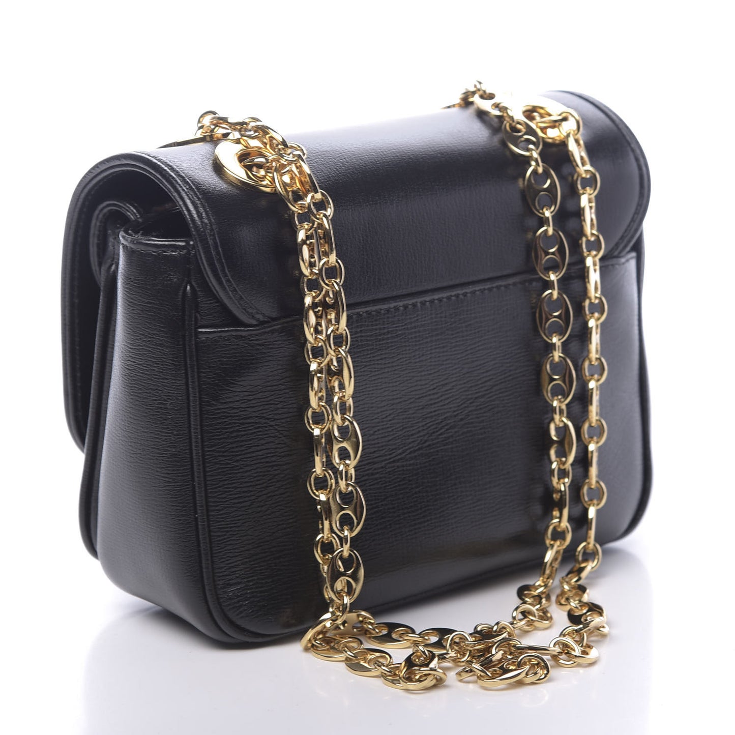 Azalea Calfskin Mini Marina Chain Shoulder Bag Black