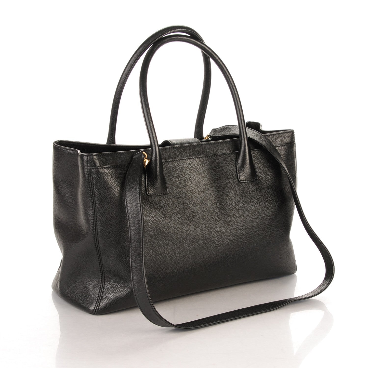 Chanel Calfskin Cerf Executive Shopper Tote Black 3 of 7
