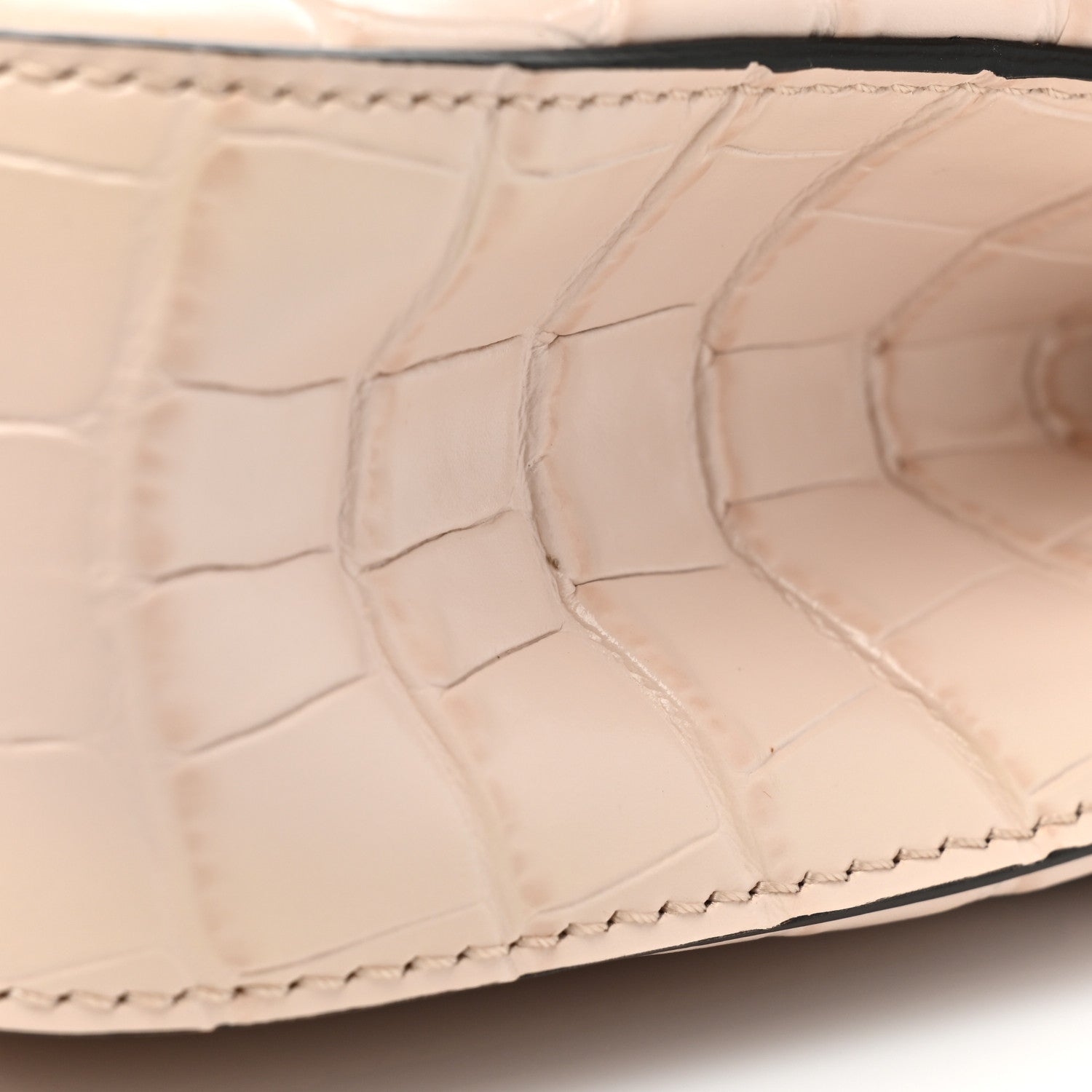 Chloe Calfskin Crocodile Embossed Small C Double Carry Cement Pink 11 of 13