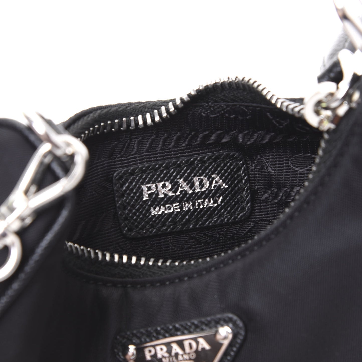 Tessuto Nylon Mini Re-Edition 2000 Shoulder Bag Black