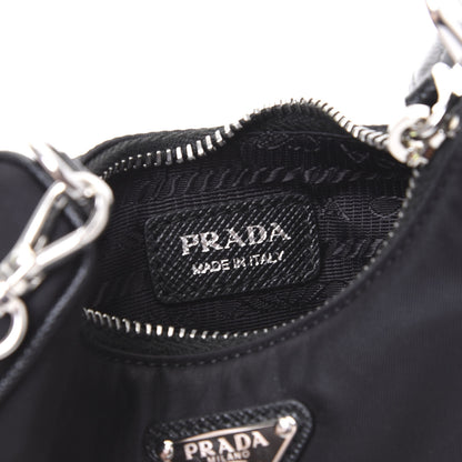 Prada Tessuto Nylon Mini Re-Edition 2000 Shoulder Bag Black 7 of 9