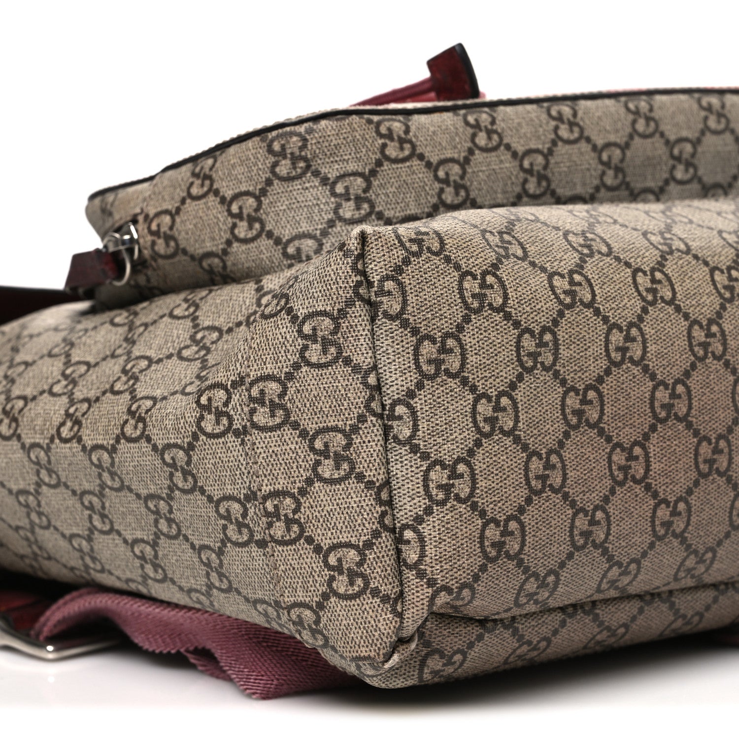 Gucci GG Supreme Monogram Blooms Medium Single Buckle Backpack Beige Multicolor Dry Rose 9 of 11