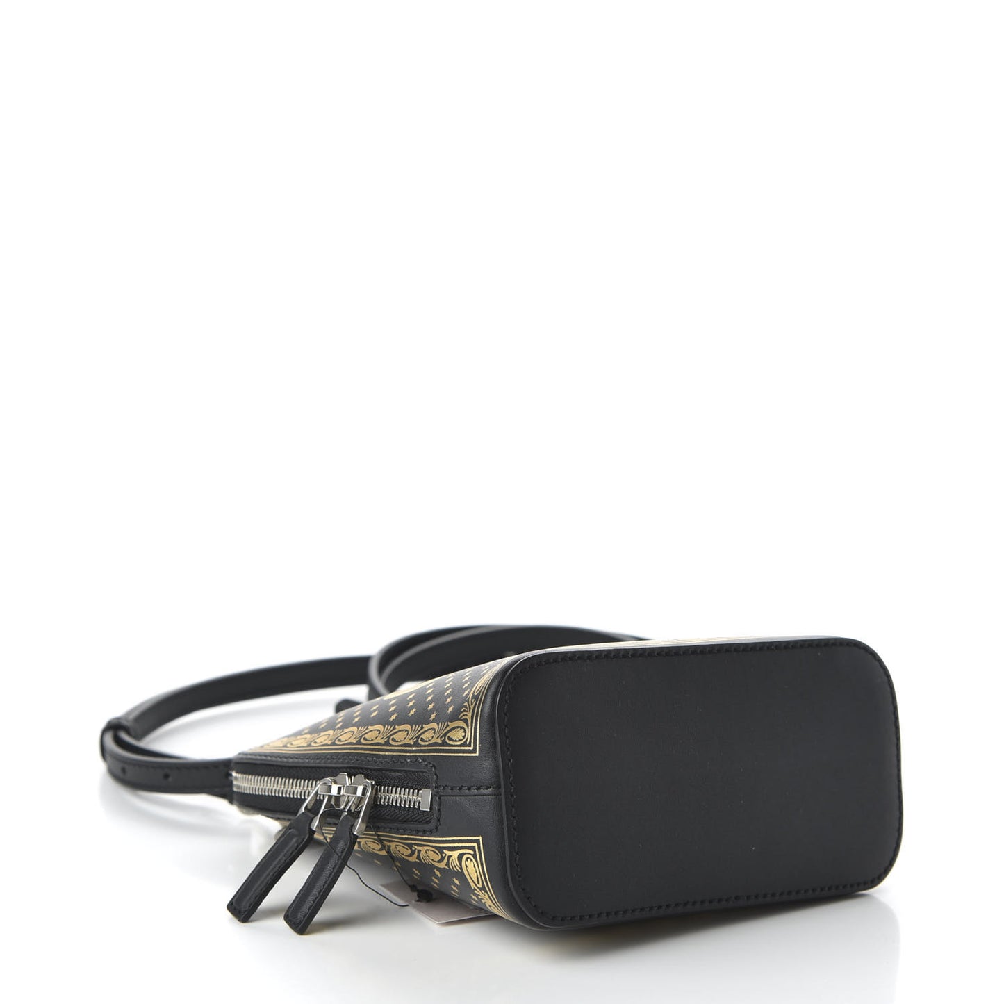 X SEGA Calfskin GUCCY Stars Mini Dome Shoulder Bag Black Gold