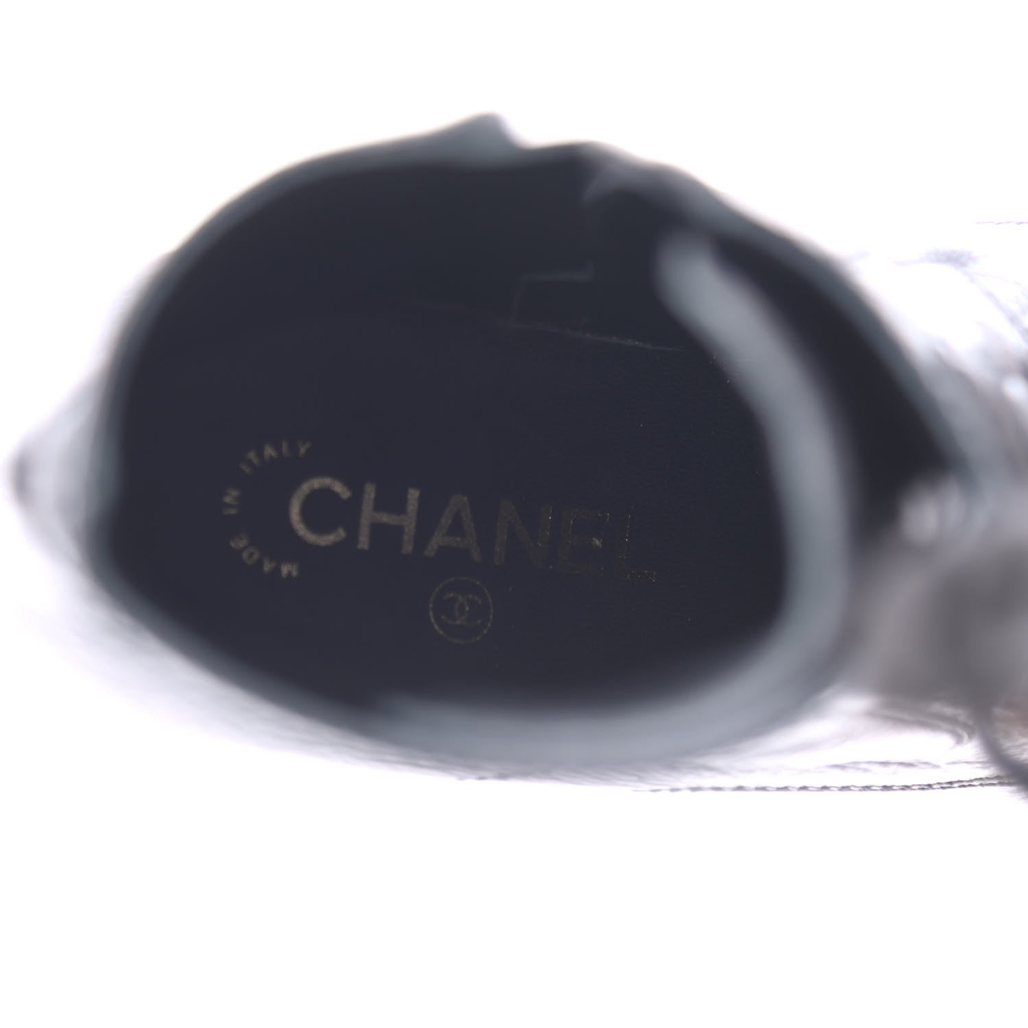 Chanel Shiny Crumpled Lambskin Lace Up Boots 39 Black 6 of 10