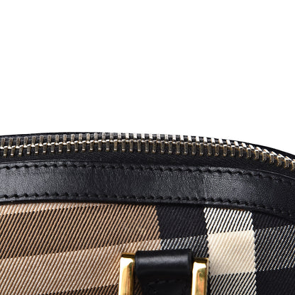Burberry Bridle Calfskin House Check Small Orchard Bowling Bag Black 16 of 20