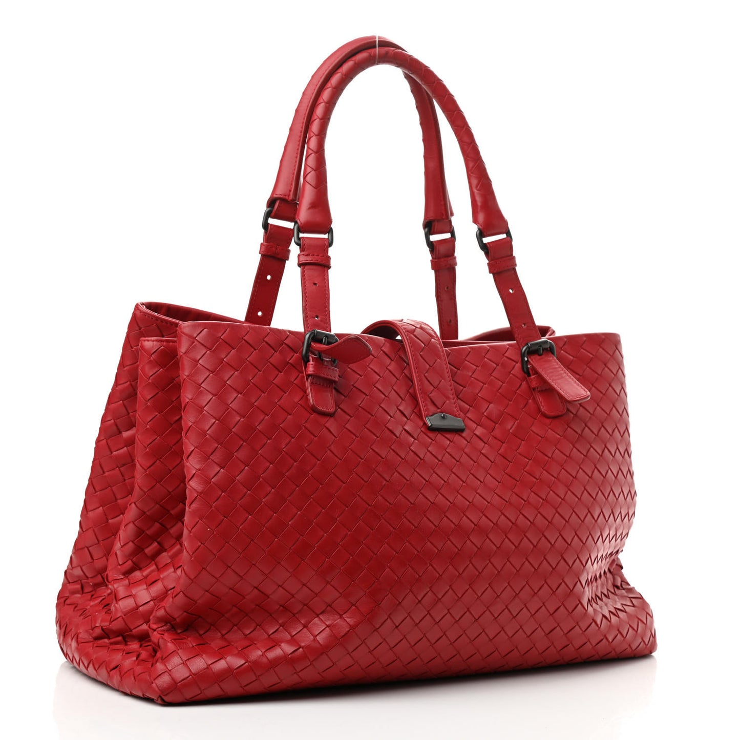 Nappa Intrecciato Medium Roma Tote Red