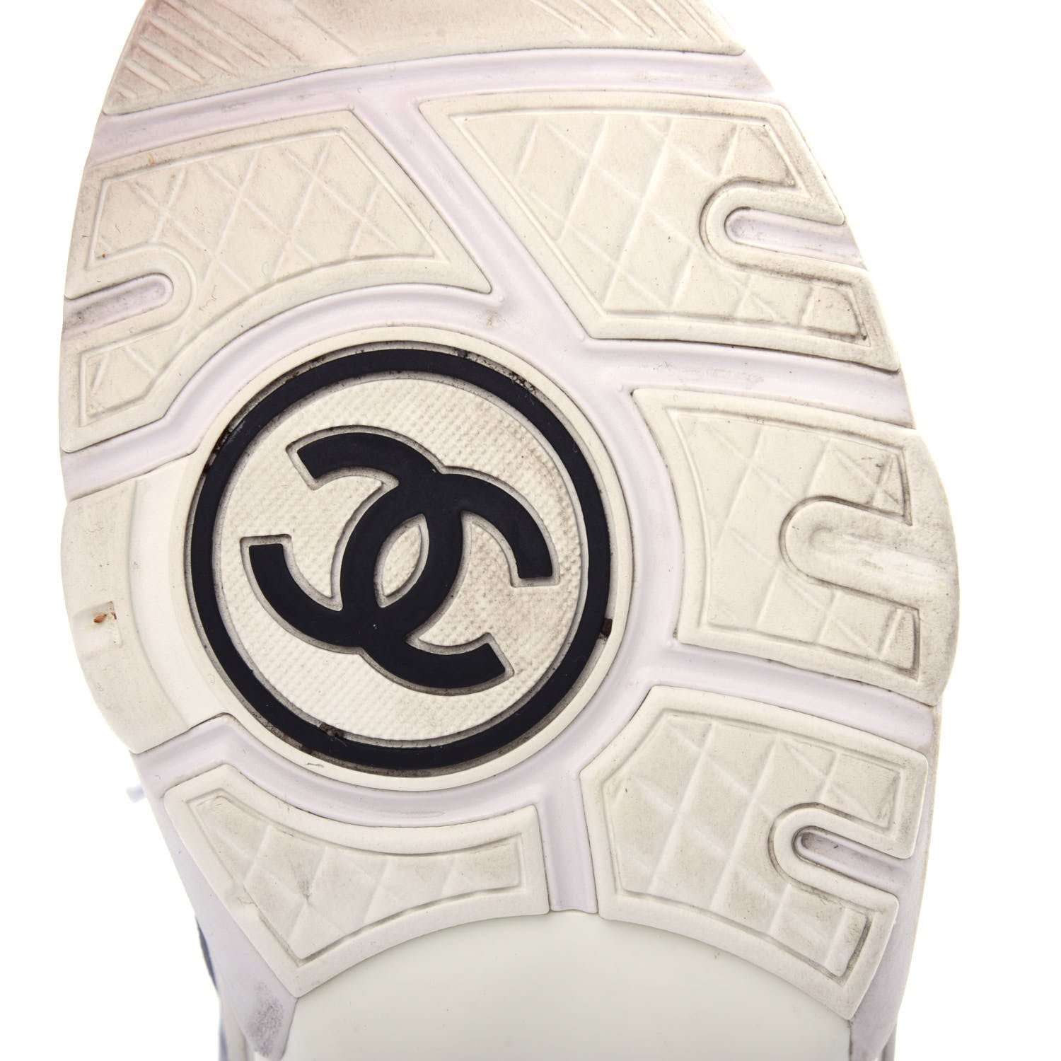 Chanel Nylon Calfskin Suede CC Sneakers 37 Grey 9 of 11