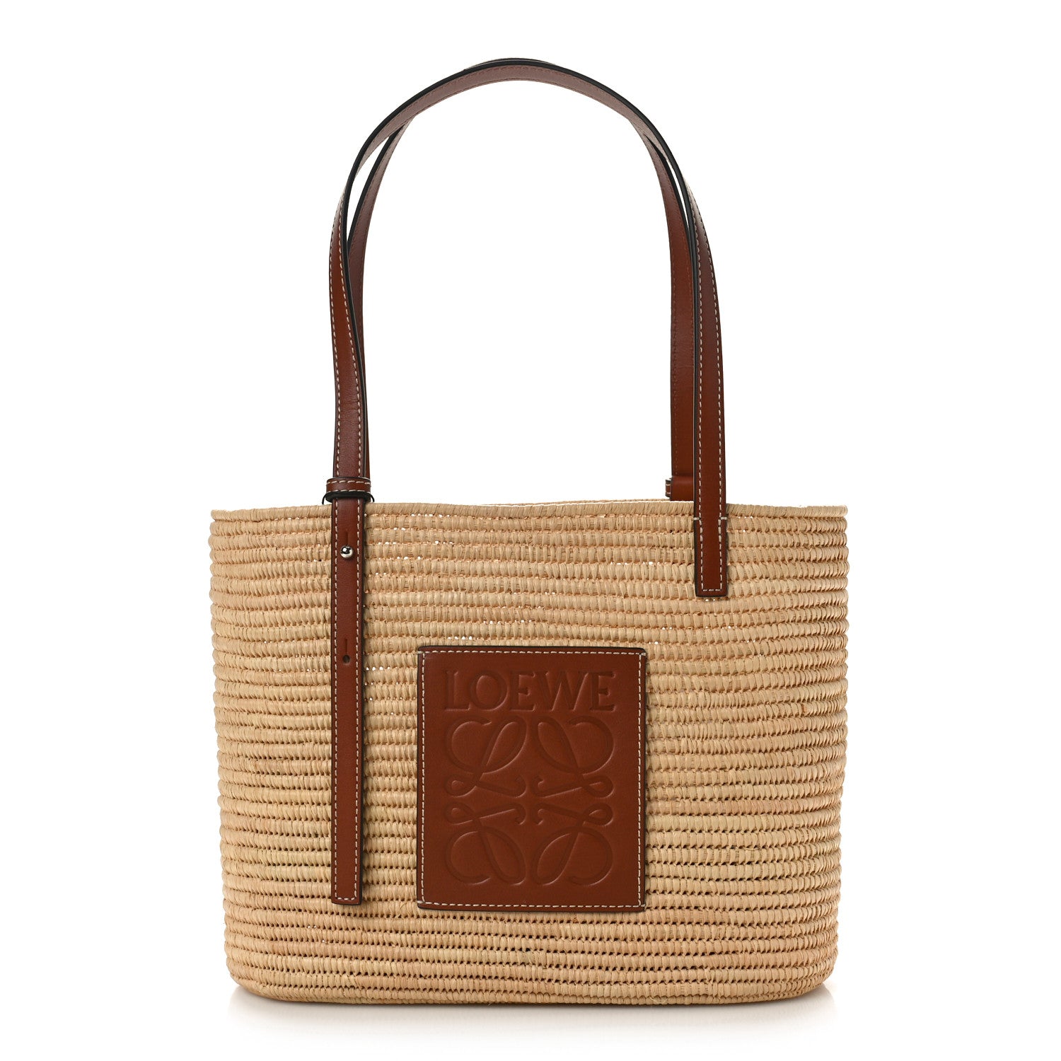 Loewe Raffia Small Square Basket Tote Bag Natural Tan 1 of 9