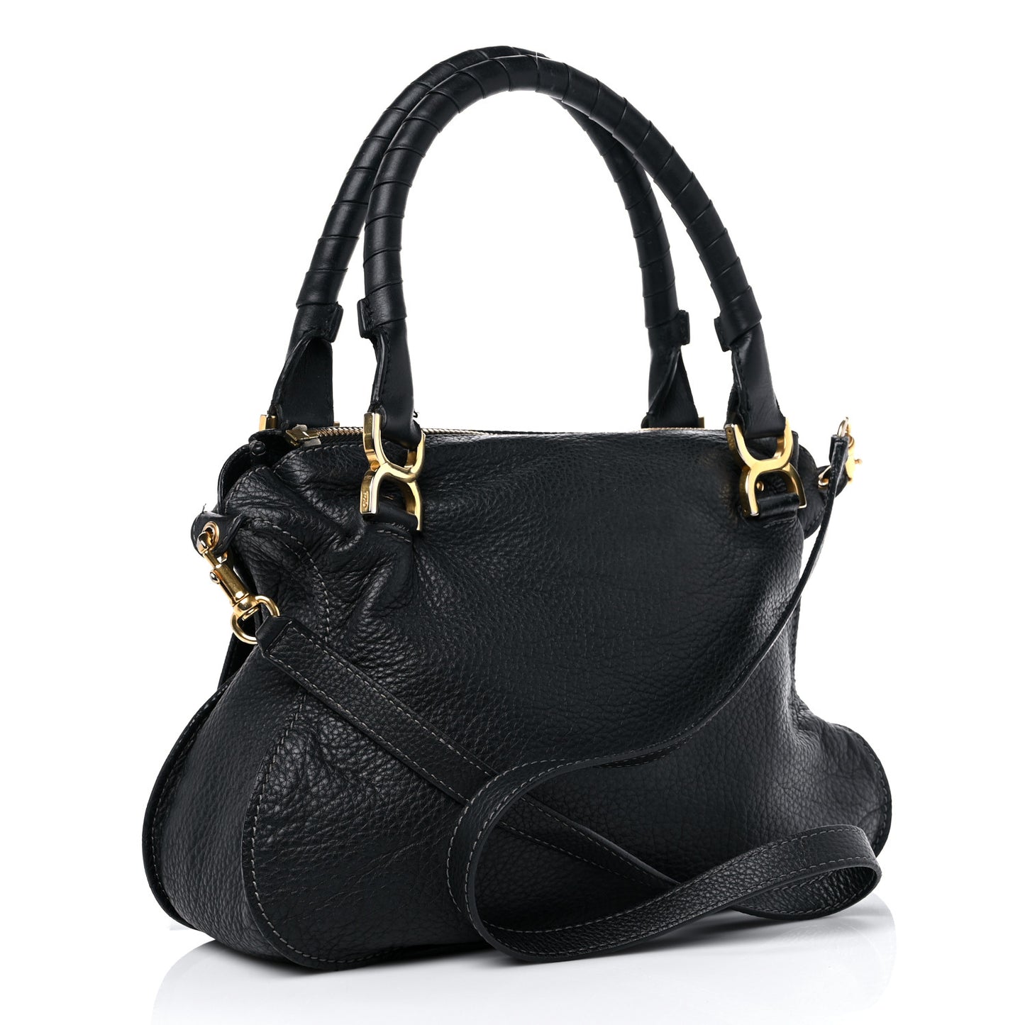 Calfskin Medium Marcie Satchel Black