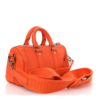 Louis Vuitton Grained Calfskin Aerogram Keepall XS Orange 3 of 13