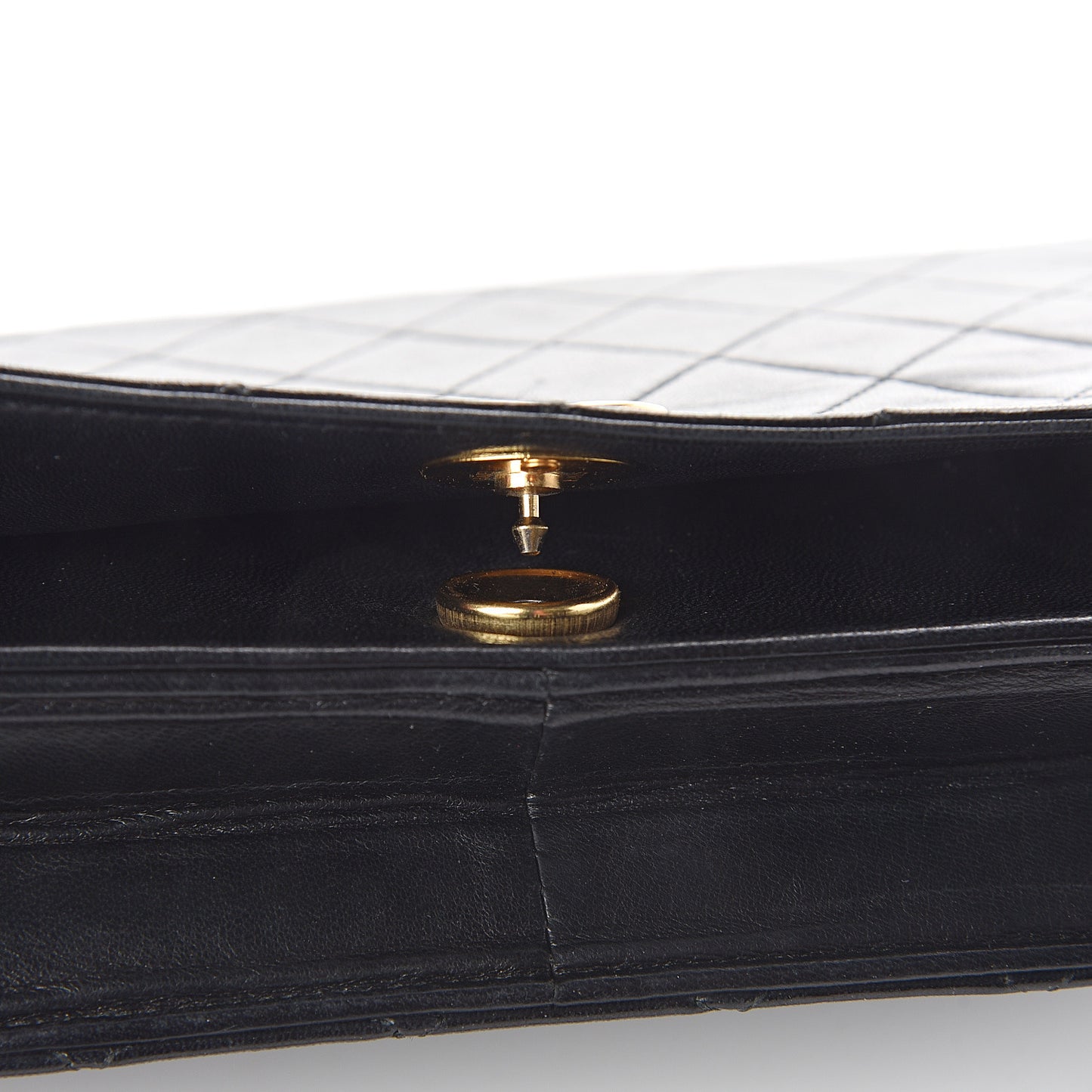 Lambskin Quilted Small Single Flap Black