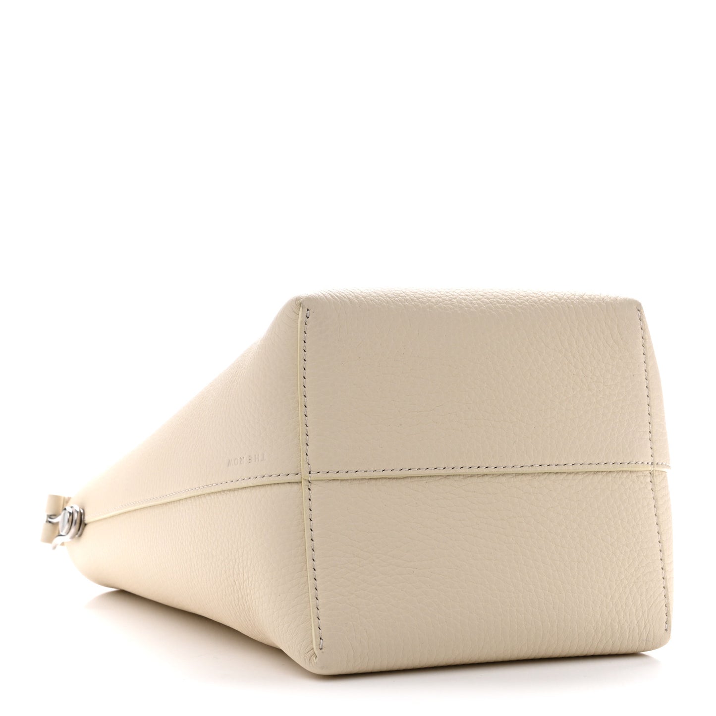 Grained Calfskin Small N/S Hook Tote Ivory