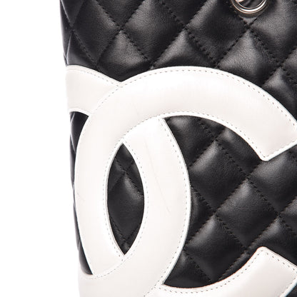 Chanel Calfskin Quilted Large Cambon Tote Black White 8 of 15