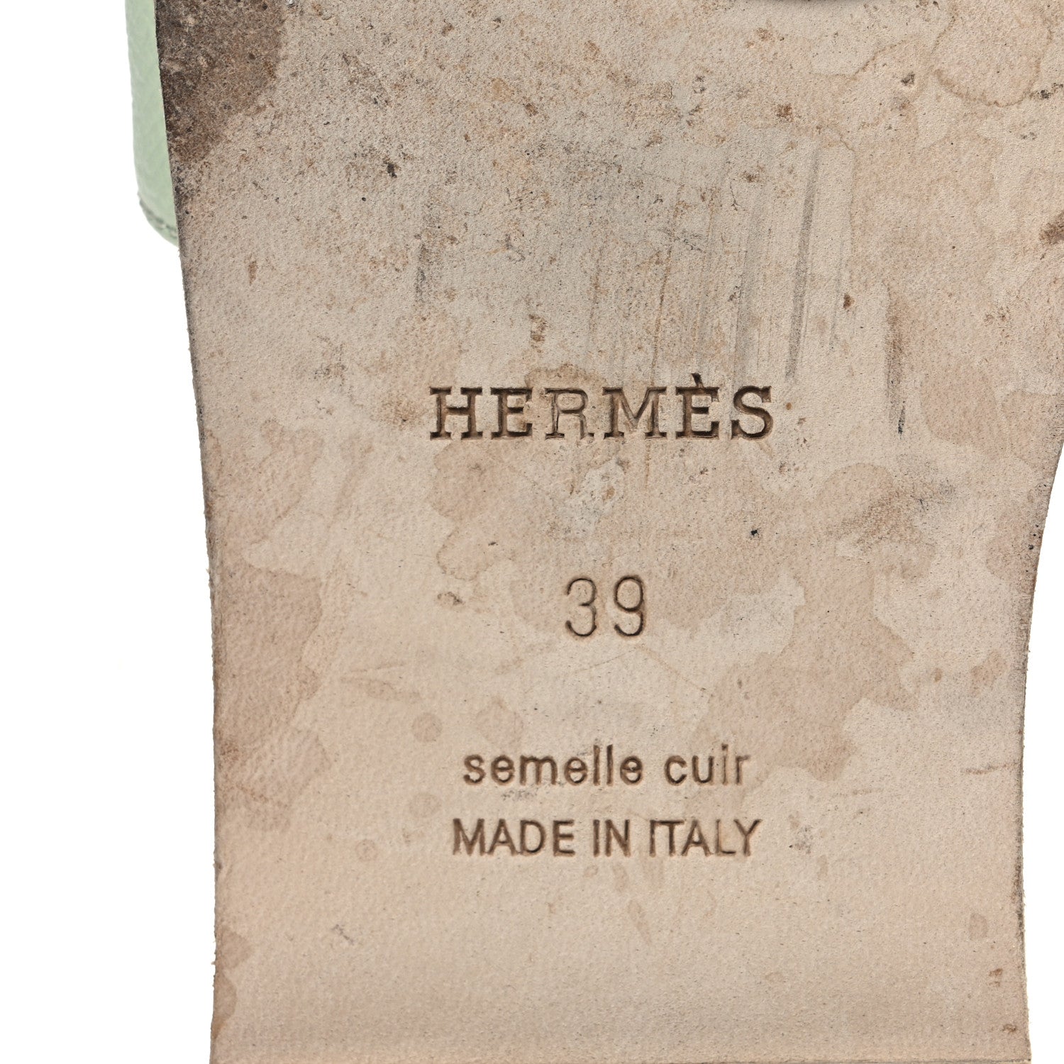 Hermes Epsom Oran Sandals 39 Vert Fizz 8 of 10
