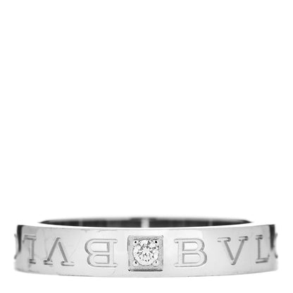 Bulgari 18K White Gold Diamond B.Zero1 Essential Band Ring 60 9 1 of 5