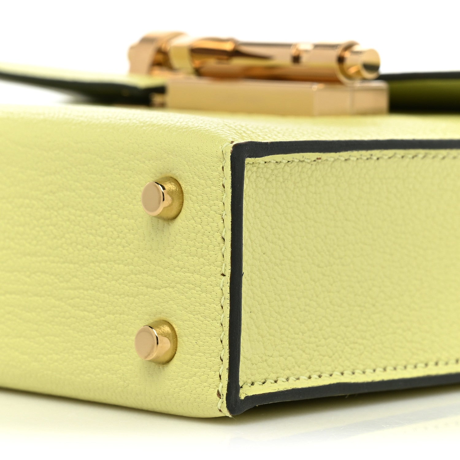 Hermes Chevre Mysore Mini Verrou Chaine Bag Jaune Bourgeon 7 of 11