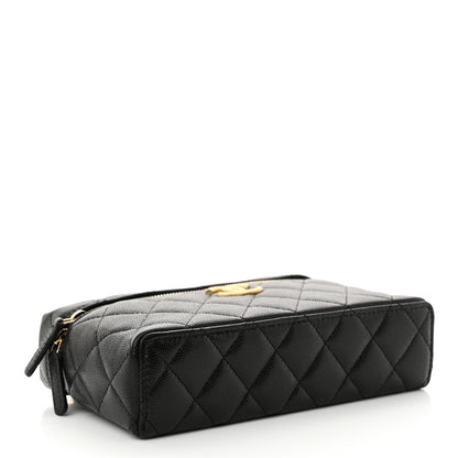 Chanel Caviar Quilted Top Handle Clutch With Chain Black 4 of 11