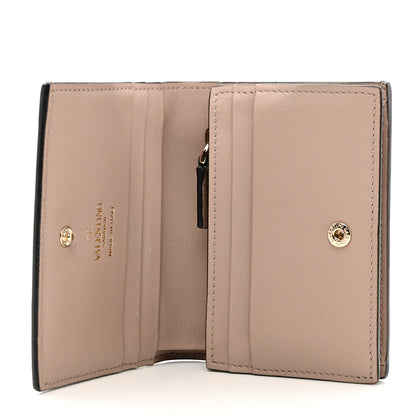 Valentino Garavani Calfskin Rockstud French Flap Wallet Poudre 4 of 7